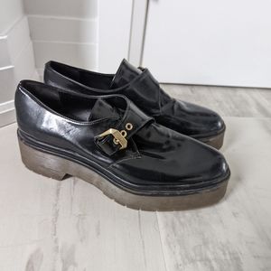 Zara black chunky loafers